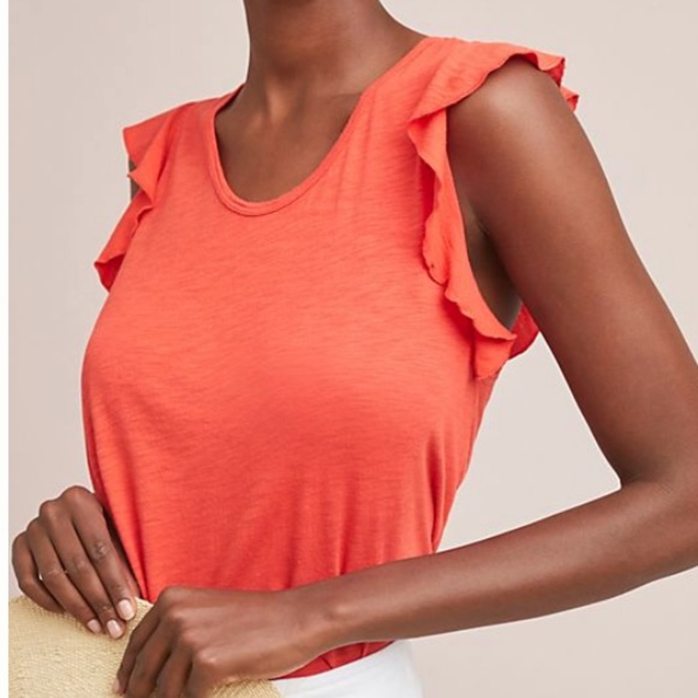 Anthropologie Basseterre Ruffle Sleeve Tank - Picture 2 of 4